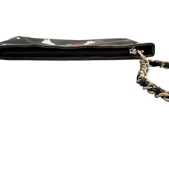 Biker Chick Skull Wristlet Edgy Pirate Bootie Crossbones VTG 80s Black Cute Goth - Picture 7 of 13